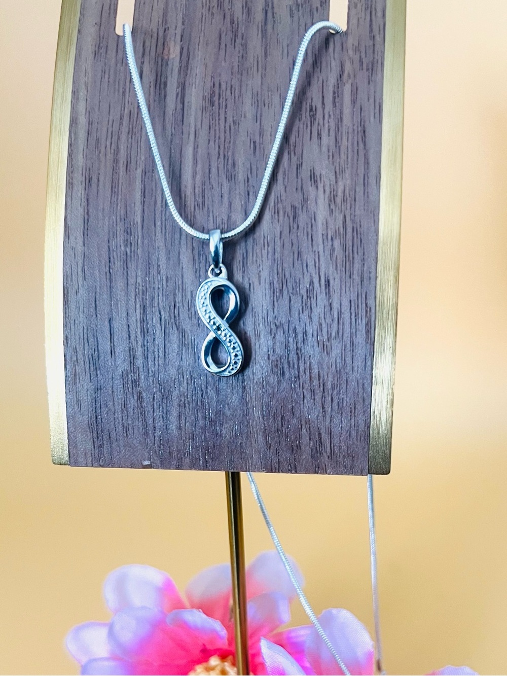 18K Gold plated infinity pendant. Plus Free necklace
